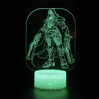 Overwatch Reaper 3D lampe med fjernbetjening - dæmpbar